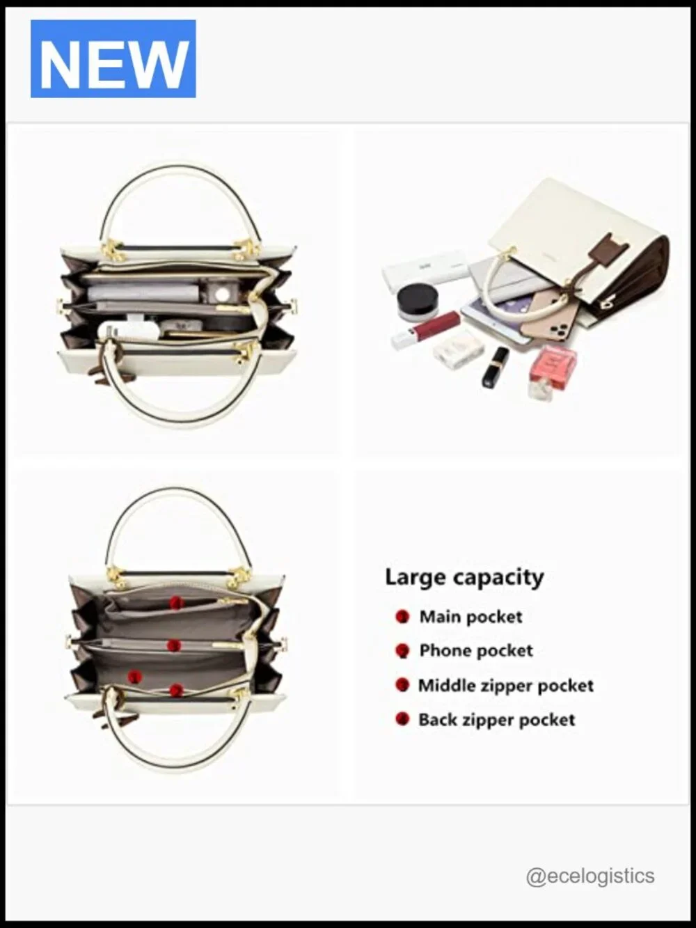 Large Capacity Genuine Leather Tote Satchel Shoulder Bag Handbag Purse